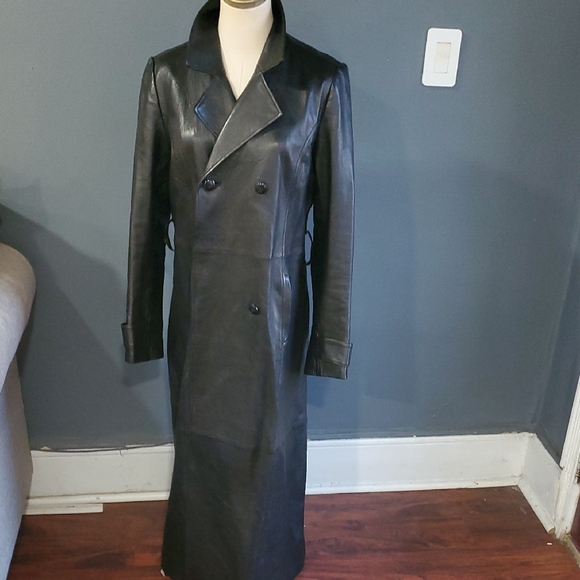 Frame Denim Jackets & Blazers - Frame Denim Black Lamb Leather Trench Coat